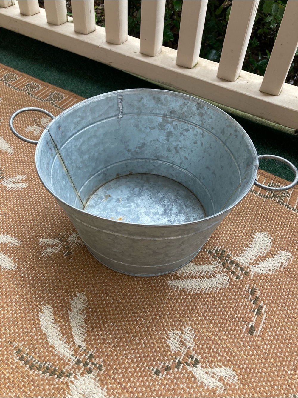 Galvanized Metal Tub with Handles - Gray